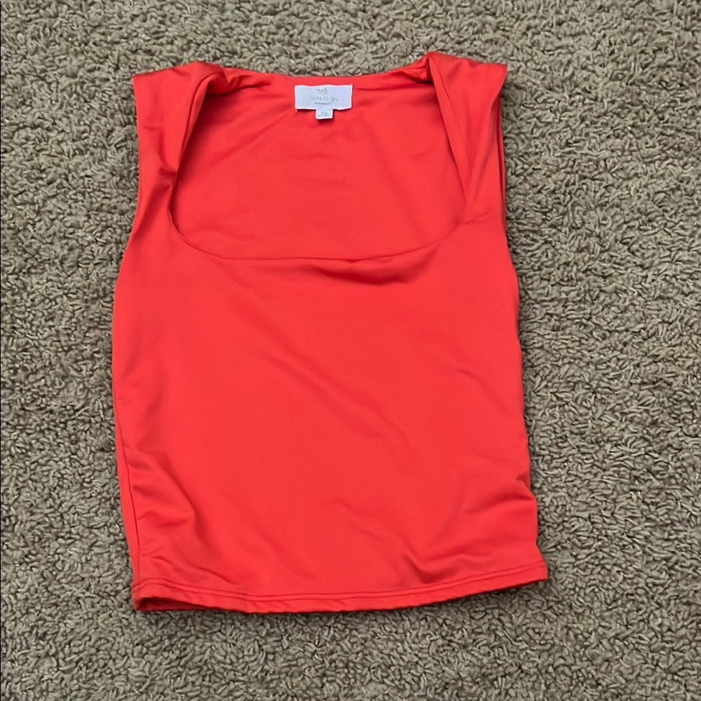 Red Fitted Sleeveless Tank Top